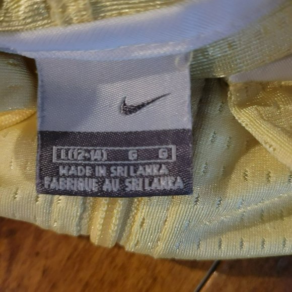 Nike Full Zip Mesh Lined Ladies Size Large 12-14 Hooded Jacket Pale Yellow - Picture 6 of 10